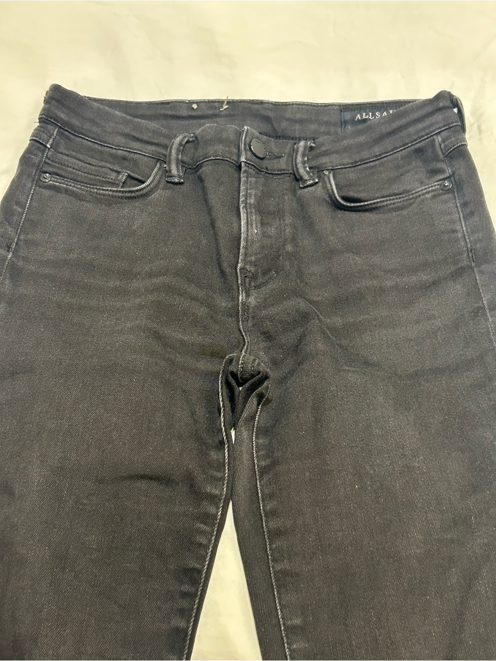 AllSaints Women’s Skinny Jeans in Washed Black